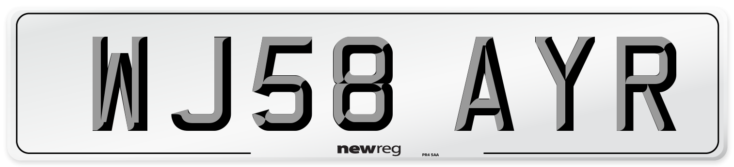 WJ58 AYR Number Plate from New Reg